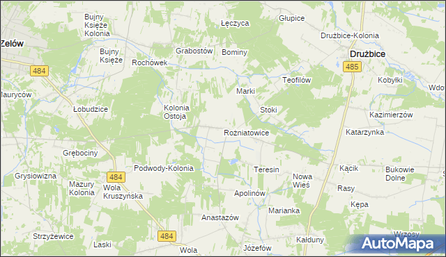 mapa Rożniatowice, Rożniatowice na mapie Targeo