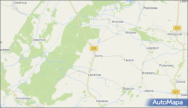 mapa Siciny gmina Niechlów, Siciny gmina Niechlów na mapie Targeo