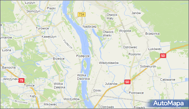 mapa Kępa Nadbrzeska, Kępa Nadbrzeska na mapie Targeo