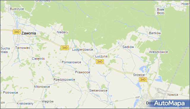 mapa Łuczyna, Łuczyna na mapie Targeo