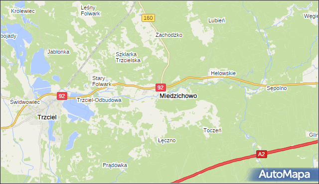 mapa Miedzichowo, Miedzichowo na mapie Targeo