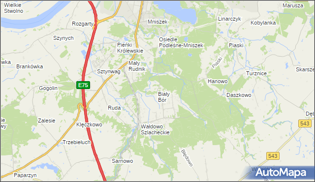 mapa Biały Bór gmina Grudziądz, Biały Bór gmina Grudziądz na mapie Targeo
