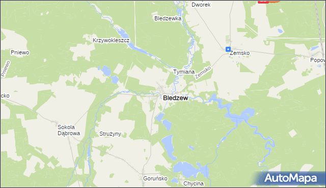 mapa Bledzew, Bledzew na mapie Targeo