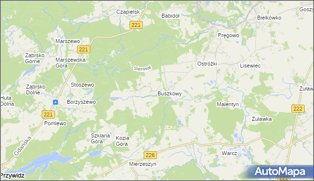 mapa Buszkowy, Buszkowy na mapie Targeo