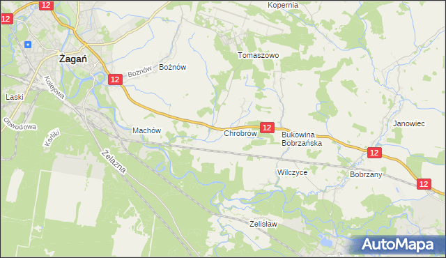 mapa Chrobrów, Chrobrów na mapie Targeo