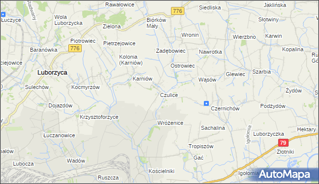 mapa Czulice, Czulice na mapie Targeo