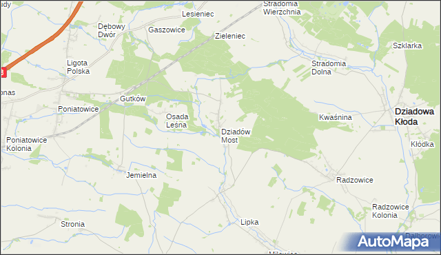 mapa Dziadów Most, Dziadów Most na mapie Targeo