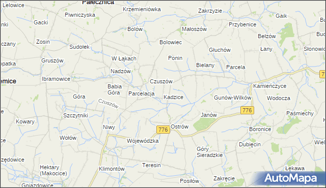 mapa Kadzice, Kadzice na mapie Targeo