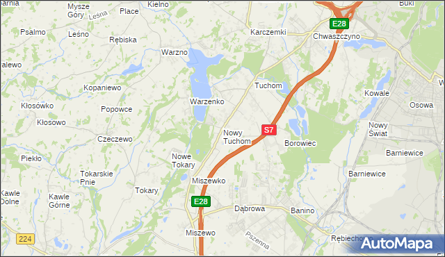 mapa Nowy Tuchom, Nowy Tuchom na mapie Targeo