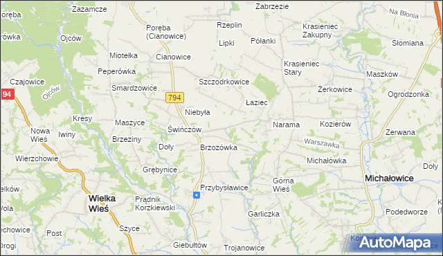 mapa Owczary gmina Zielonki, Owczary gmina Zielonki na mapie Targeo