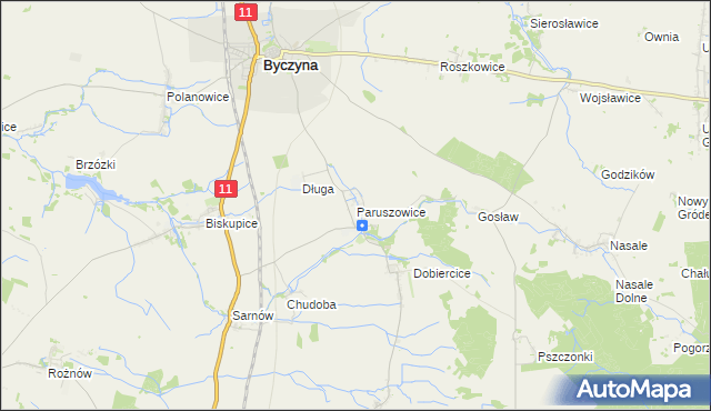 mapa Paruszowice, Paruszowice na mapie Targeo