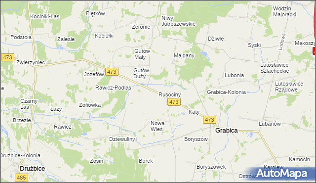 mapa Rusociny, Rusociny na mapie Targeo