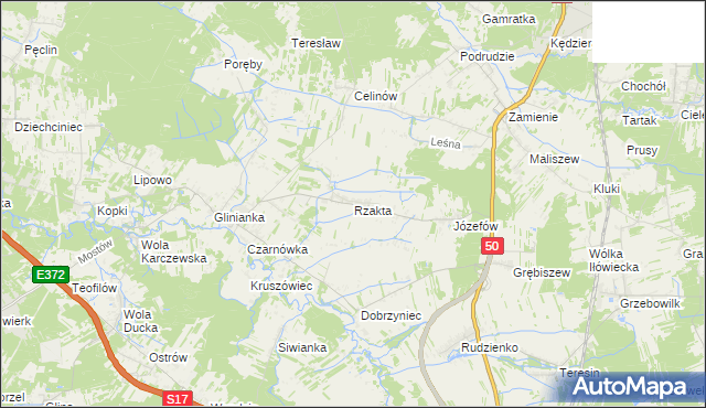 mapa Rzakta, Rzakta na mapie Targeo