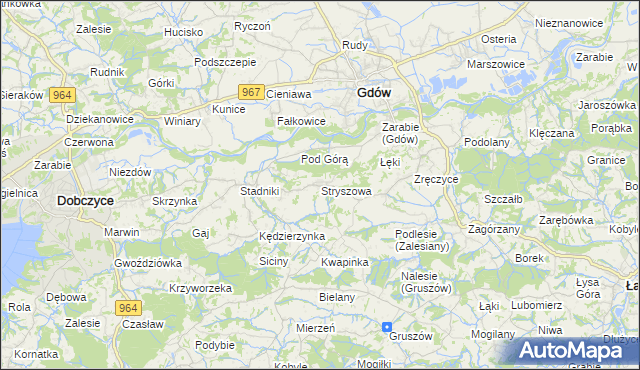 mapa Stryszowa, Stryszowa na mapie Targeo