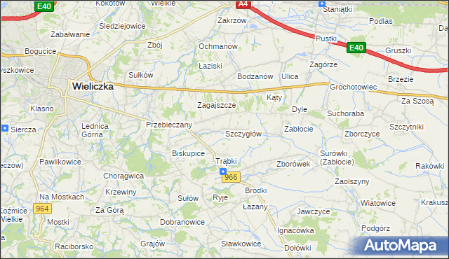 mapa Szczygłów, Szczygłów na mapie Targeo