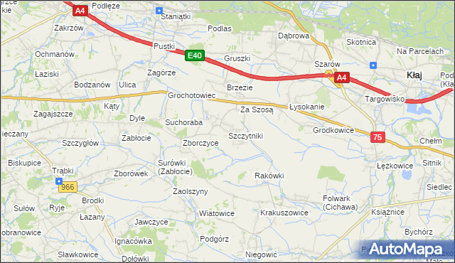 mapa Szczytniki gmina Gdów, Szczytniki gmina Gdów na mapie Targeo