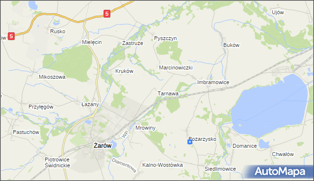 mapa Tarnawa gmina Żarów, Tarnawa gmina Żarów na mapie Targeo