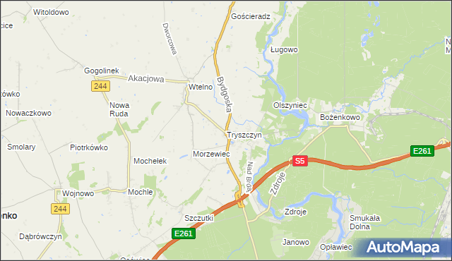 mapa Tryszczyn, Tryszczyn na mapie Targeo