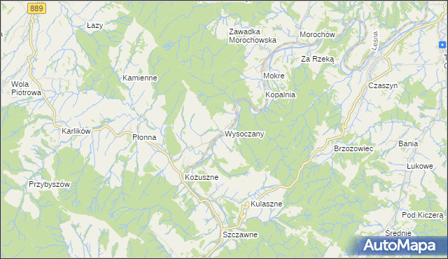 mapa Wysoczany, Wysoczany na mapie Targeo