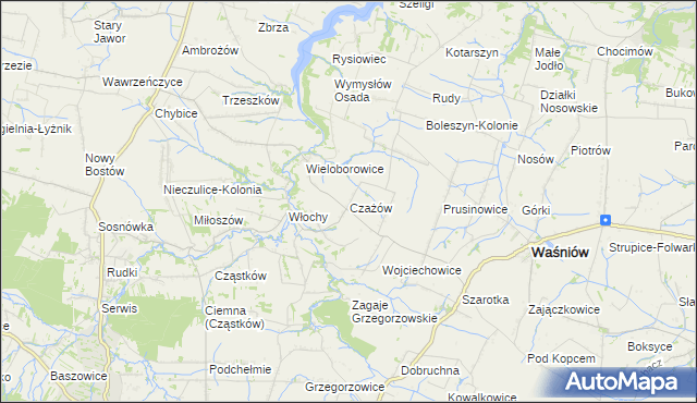 mapa Czażów, Czażów na mapie Targeo