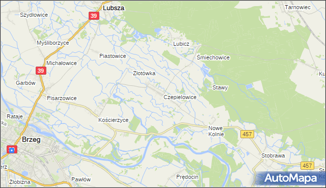 mapa Czepielowice, Czepielowice na mapie Targeo