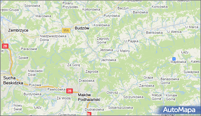 mapa Jachówka, Jachówka na mapie Targeo