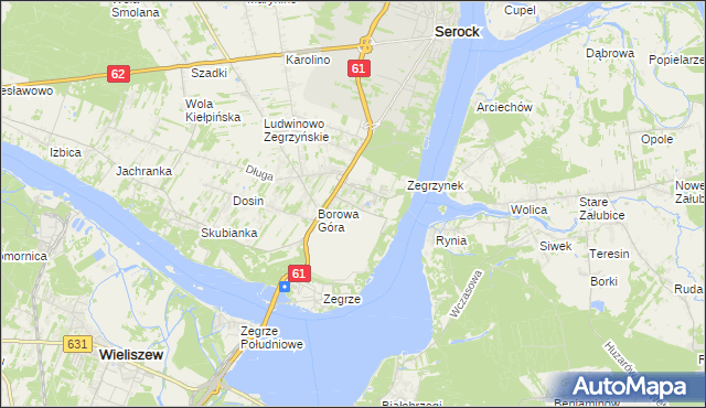 mapa Jadwisin gmina Serock, Jadwisin gmina Serock na mapie Targeo