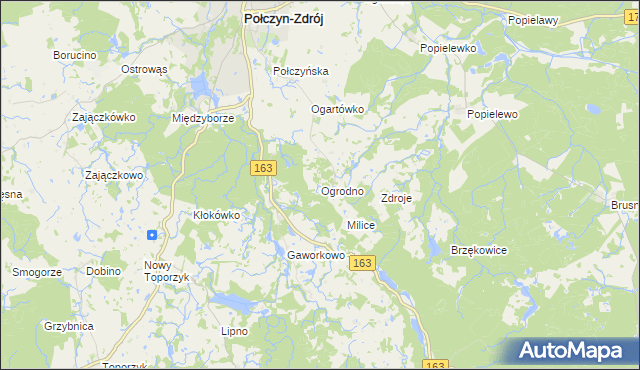 mapa Ogrodno, Ogrodno na mapie Targeo