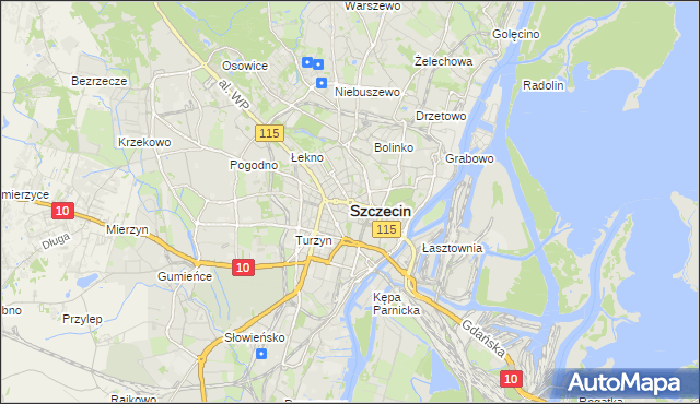 mapa Szczecina, Szczecin na mapie Targeo