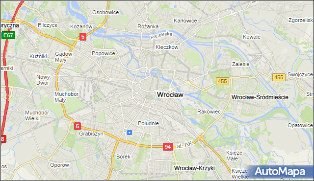 mapa Wrocławia, Wrocław na mapie Targeo