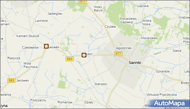 mapa Aleksandrów gmina Sanniki, Aleksandrów gmina Sanniki na mapie Targeo