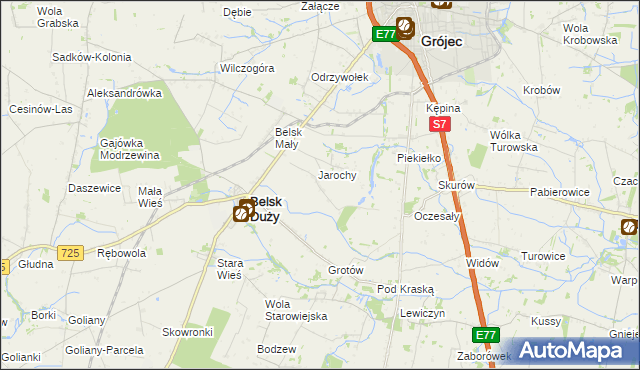 mapa Anielin gmina Belsk Duży, Anielin gmina Belsk Duży na mapie Targeo