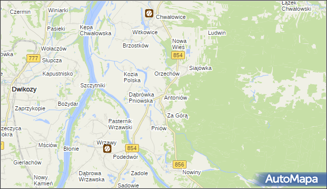 mapa Antoniów gmina Radomyśl nad Sanem, Antoniów gmina Radomyśl nad Sanem na mapie Targeo