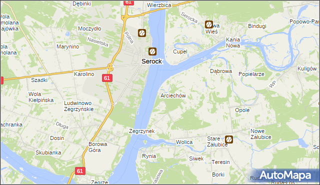 mapa Arciechów gmina Radzymin, Arciechów gmina Radzymin na mapie Targeo