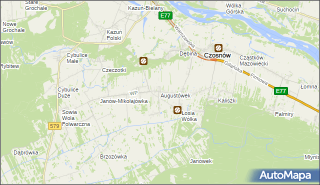 mapa Augustówek, Augustówek na mapie Targeo