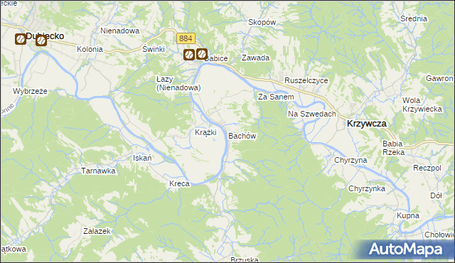 mapa Bachów, Bachów na mapie Targeo