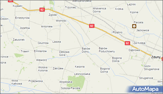 mapa Bąków Dolny, Bąków Dolny na mapie Targeo