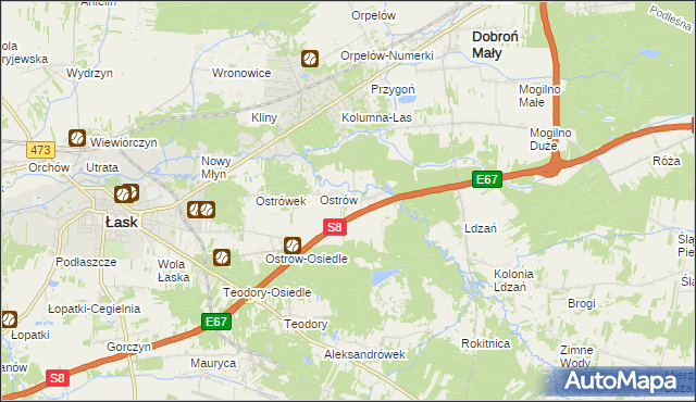 mapa Barycz gmina Dobroń, Barycz gmina Dobroń na mapie Targeo