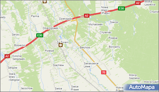 mapa Bełchów, Bełchów na mapie Targeo