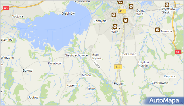 mapa Biała Nyska, Biała Nyska na mapie Targeo