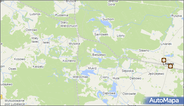 mapa Bieszewo, Bieszewo na mapie Targeo