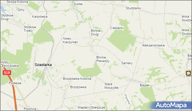 mapa Blinów Pierwszy, Blinów Pierwszy na mapie Targeo