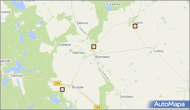 mapa Bobrówko gmina Strzelce Krajeńskie, Bobrówko gmina Strzelce Krajeńskie na mapie Targeo