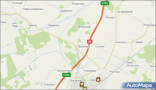 mapa Bonikowo, Bonikowo na mapie Targeo