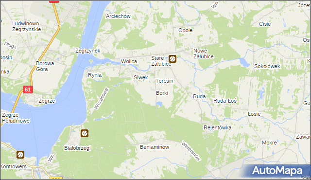 mapa Borki gmina Radzymin, Borki gmina Radzymin na mapie Targeo