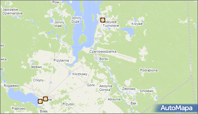 mapa Borsk gmina Karsin, Borsk gmina Karsin na mapie Targeo