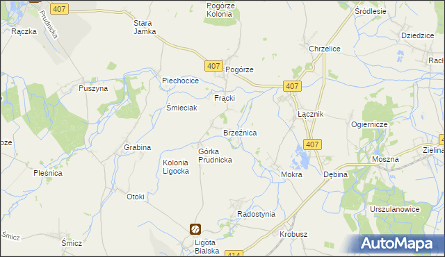 mapa Brzeźnica gmina Biała, Brzeźnica gmina Biała na mapie Targeo