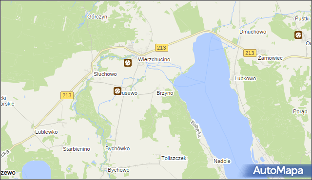 mapa Brzyno, Brzyno na mapie Targeo