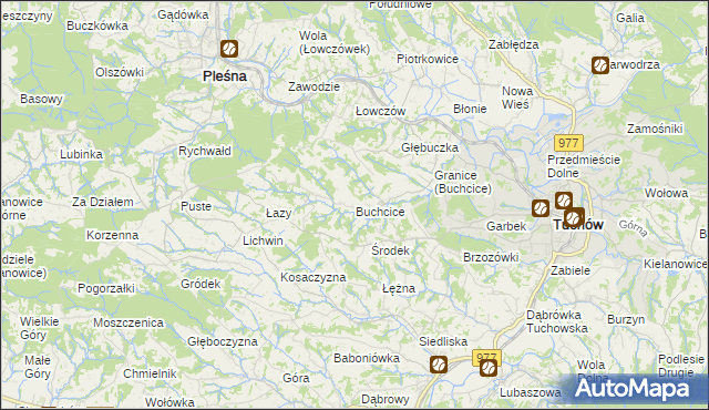 mapa Buchcice, Buchcice na mapie Targeo