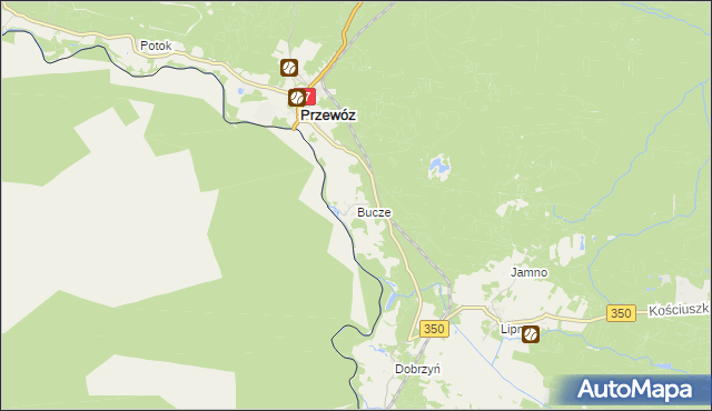 mapa Bucze gmina Przewóz, Bucze gmina Przewóz na mapie Targeo